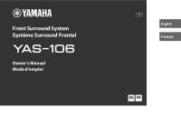 Yamaha YAS-106 - Owners manual